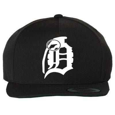 Detroit English D Grenade Michigan Logo Wool Snapback Cap