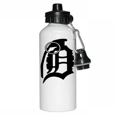 Detroit English D Grenade Michigan Logo Aluminum Water Bottle