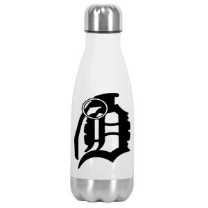 Detroit English D Grenade Michigan Logo Stainless Steel Insulated Water Bottle