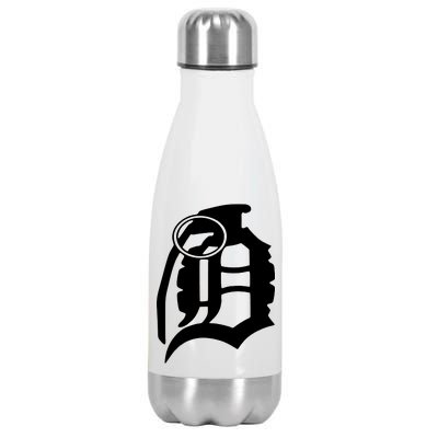 Detroit English D Grenade Michigan Logo Stainless Steel Insulated Water Bottle