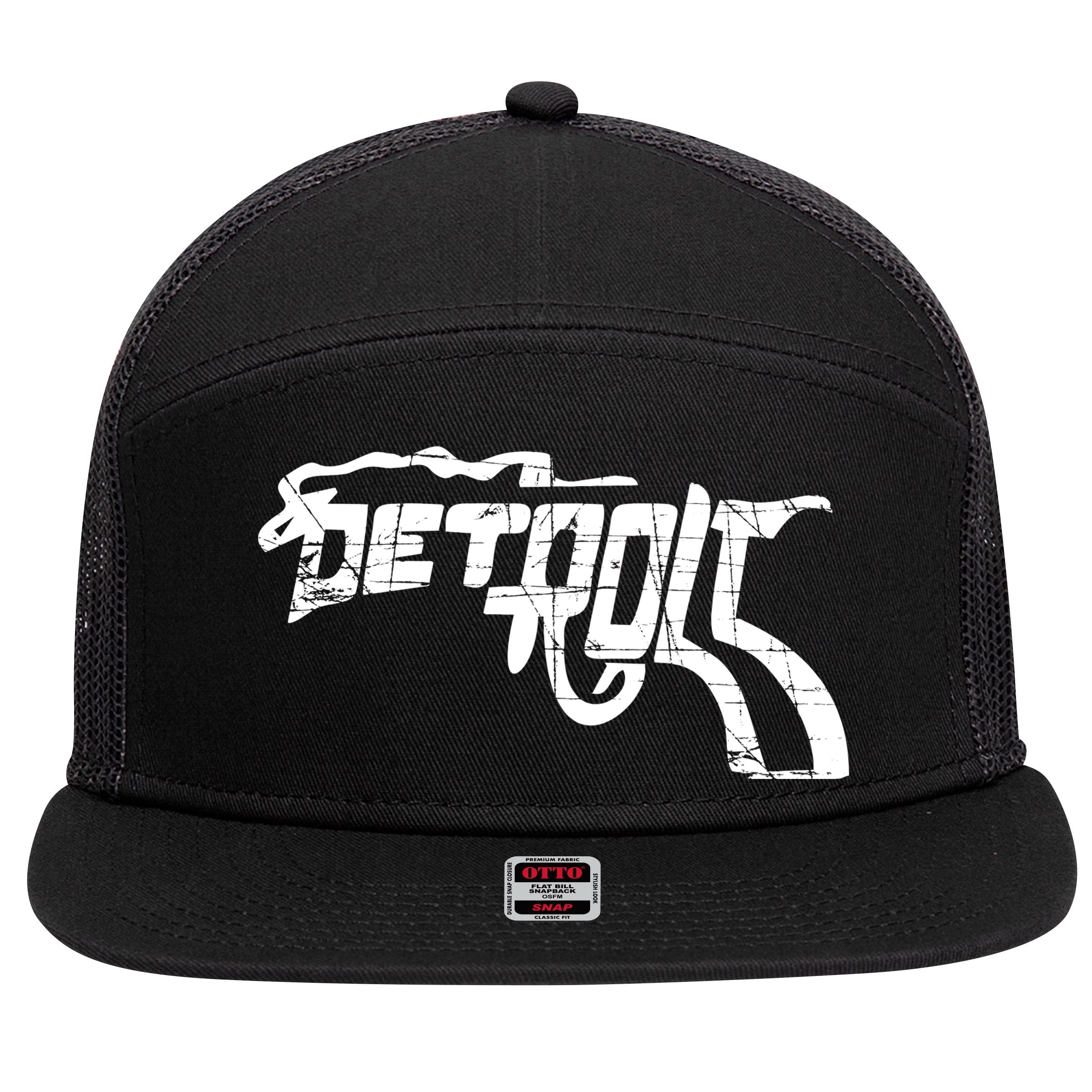 Detroit Gun n Smoke Revolver 7 Panel Mesh Trucker Snapback Hat