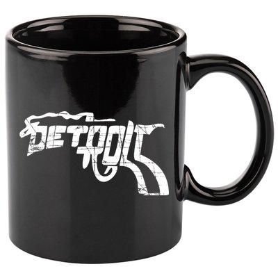 Detroit Gun n Smoke Revolver 11oz C Handle Ceramic Mug