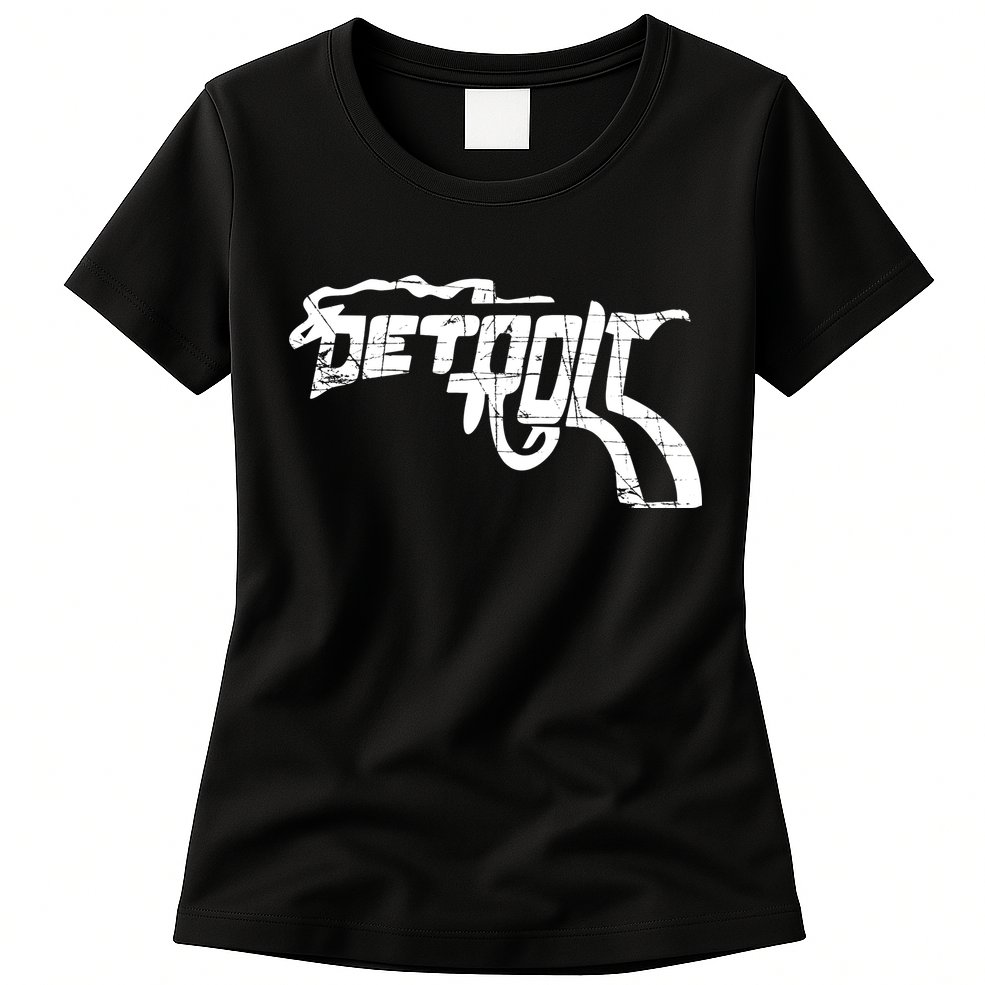 Detroit Gun n Smoke Revolver Womens T-Shirt