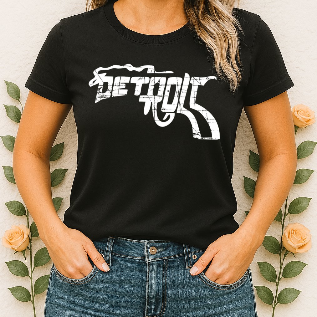 Detroit Gun n Smoke Revolver Womens T-Shirt