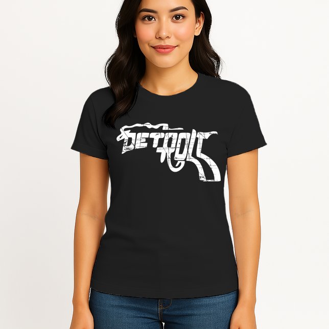 Detroit Gun n Smoke Revolver Womens T-Shirt