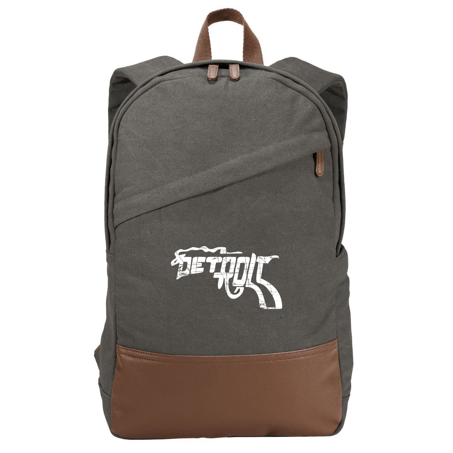 Detroit Gun n Smoke Revolver Cotton Canvas Backpack