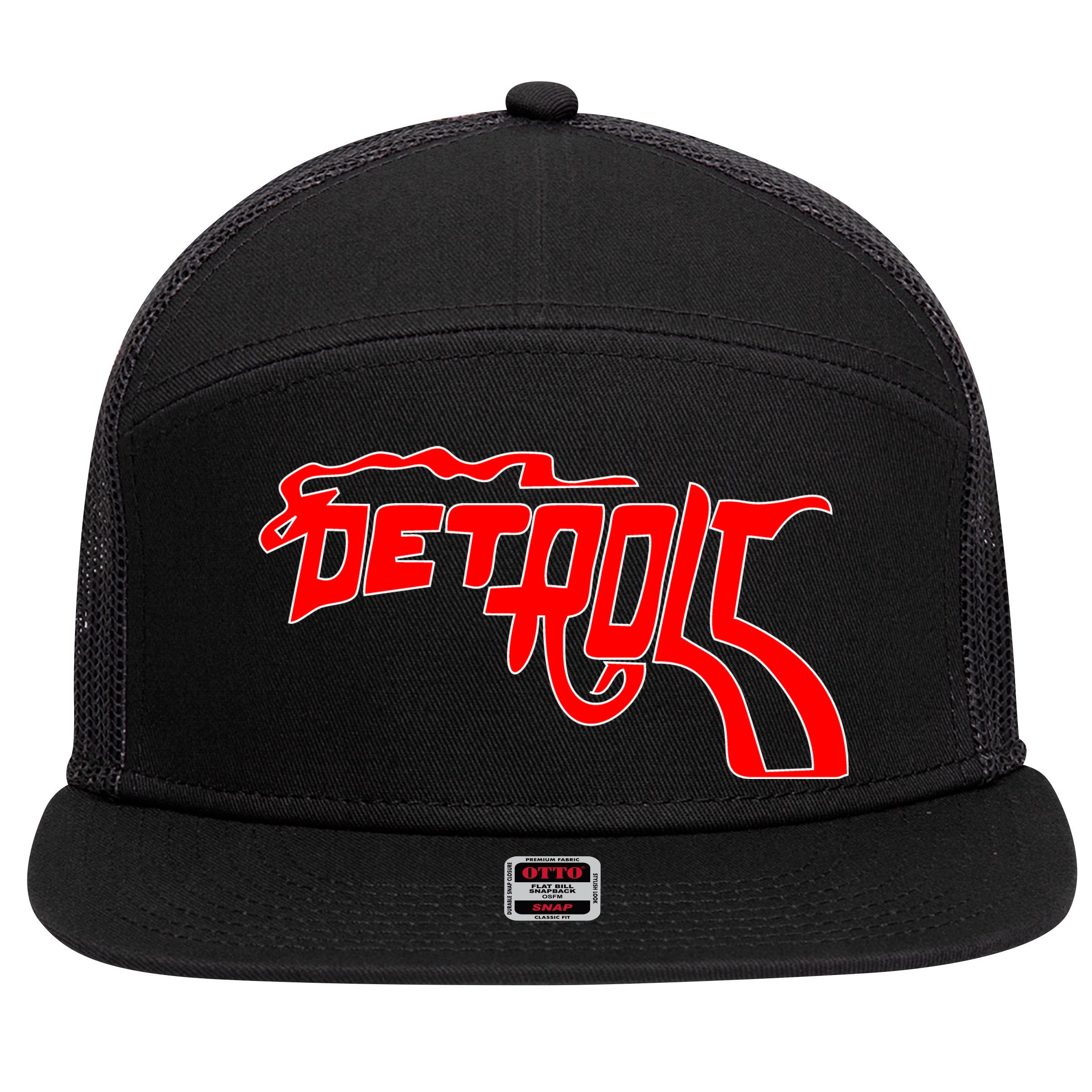 Detroit Gun Smoke Revolver 7 Panel Mesh Trucker Snapback Hat