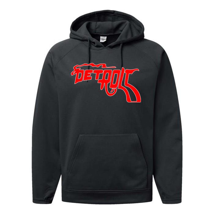 Detroit Gun Smoke Revolver Performance Fleece Hoodie