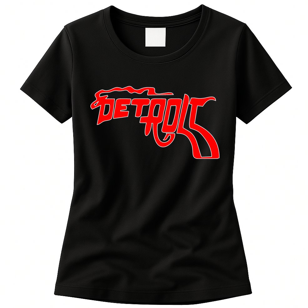 Detroit Gun Smoke Revolver Womens T-Shirt