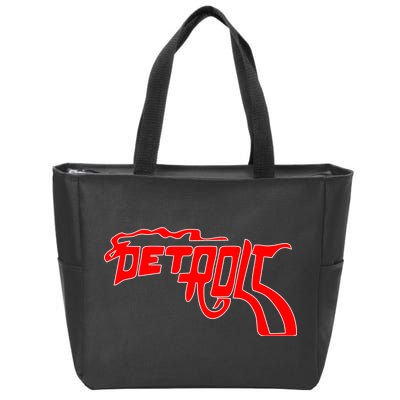 Detroit Gun Smoke Revolver Zip Tote Bag