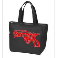 Detroit Gun Smoke Revolver Zip Tote Bag