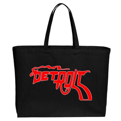 Detroit Gun Smoke Revolver Cotton Canvas Jumbo Tote