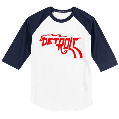 Detroit Gun Smoke Revolver Baseball Sleeve Shirt