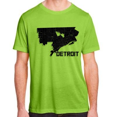 Detroit Illustration Map Adult ChromaSoft Performance T-Shirt