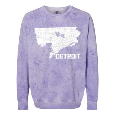 Detroit Illustration Map Colorblast Crewneck Sweatshirt