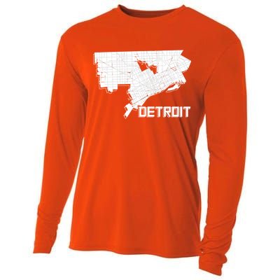 Detroit Illustration Map Cooling Performance Long Sleeve Crew