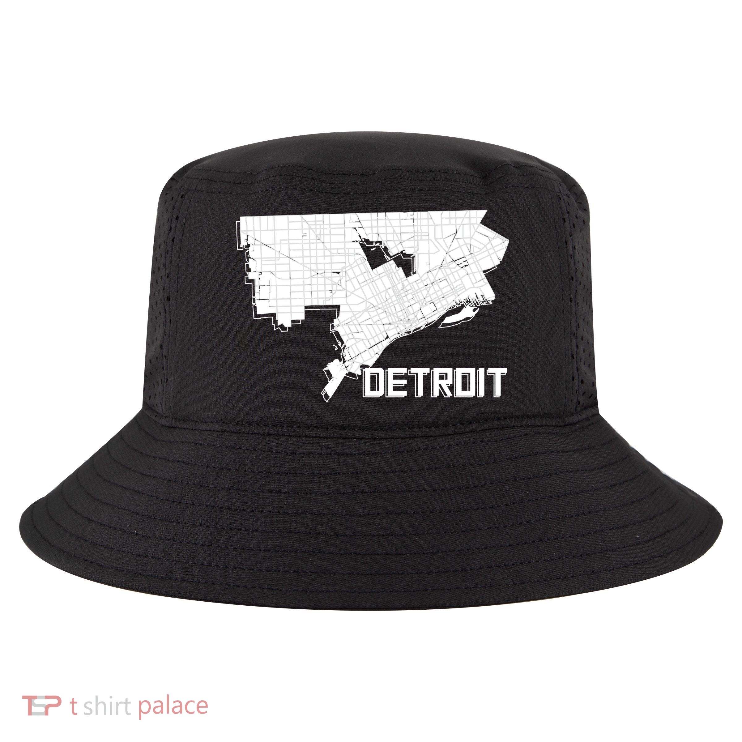 Detroit Illustration Map Cool Comfort Performance Bucket Hat