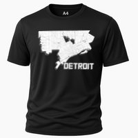 Detroit Illustration Map Cooling Performance Crew T-Shirt