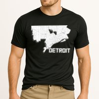 Detroit Illustration Map Cooling Performance Crew T-Shirt
