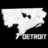 Detroit Illustration Map Cooling Performance Crew T-Shirt