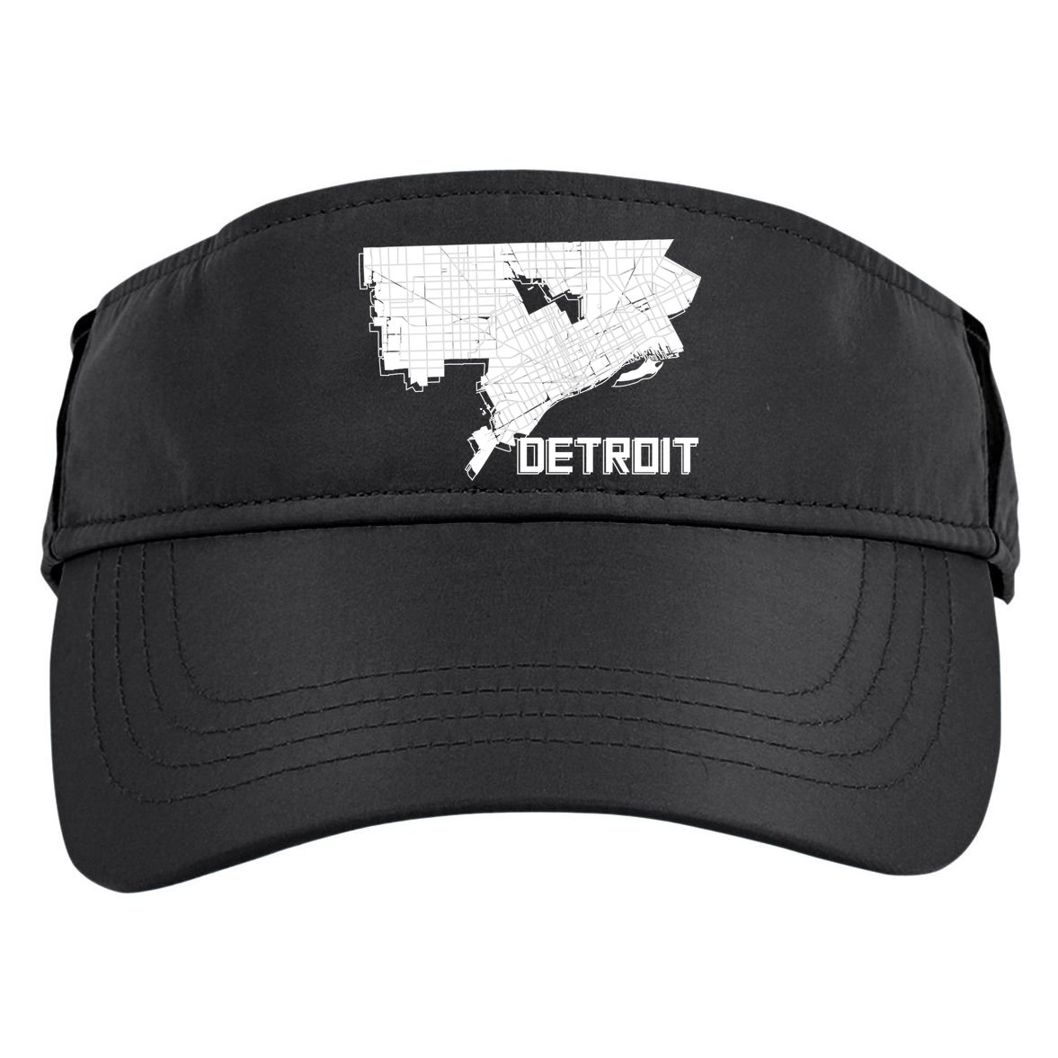 Detroit Illustration Map Adult Drive Performance Visor