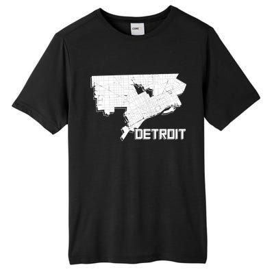 Detroit Illustration Map Tall Fusion ChromaSoft Performance T-Shirt