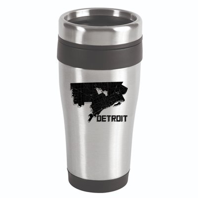 Detroit Illustration Map 16oz Travel Tumbler