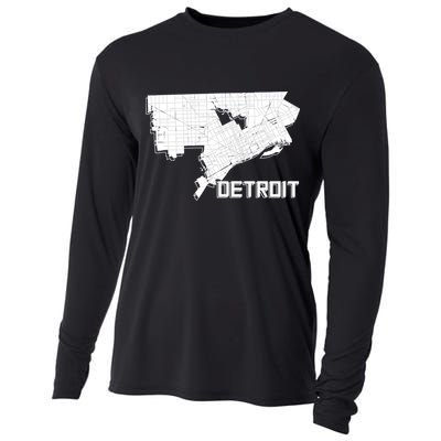 Detroit Illustration Map Cooling Performance Long Sleeve Crew