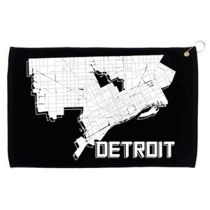 Detroit Illustration Map Grommeted Golf Towel