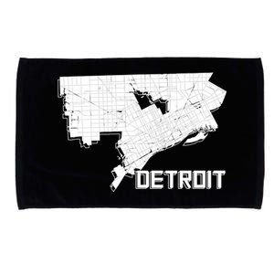 Detroit Illustration Map Microfiber Hand Towel