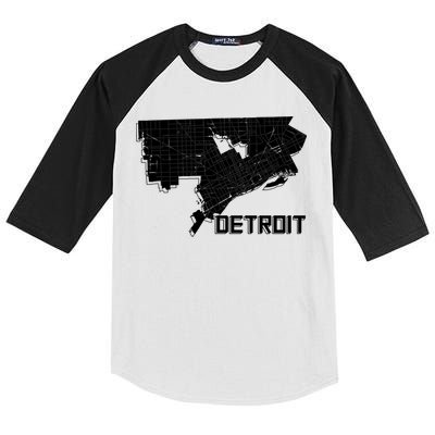 Detroit Illustration Map Kids Colorblock Raglan Jersey