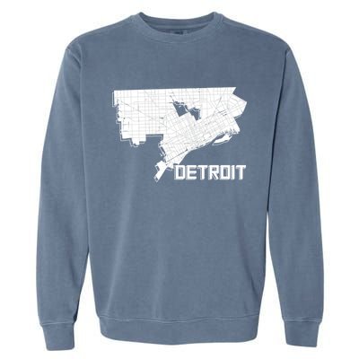 Detroit Illustration Map Garment-Dyed Sweatshirt