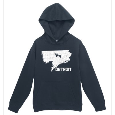 Detroit Illustration Map Urban Pullover Hoodie