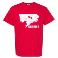 Detroit Illustration Map Garment-Dyed Heavyweight T-Shirt