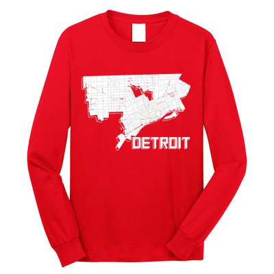 Detroit Illustration Map Long Sleeve Shirt