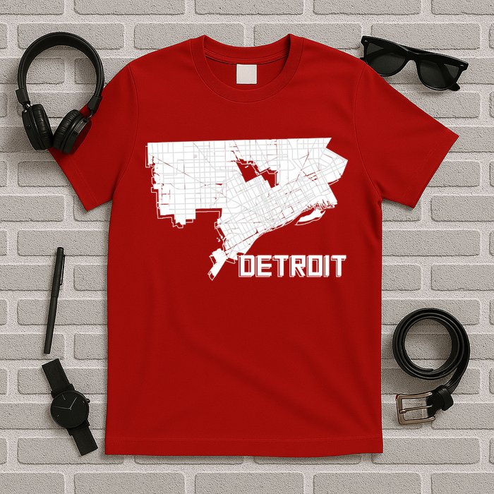 Detroit Illustration Map T-Shirt