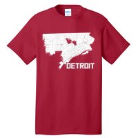 Detroit Illustration Map Tall T-Shirt