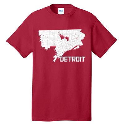 Detroit Illustration Map Tall T-Shirt