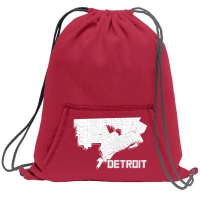 Detroit Illustration Map Sweatshirt Cinch Pack Bag