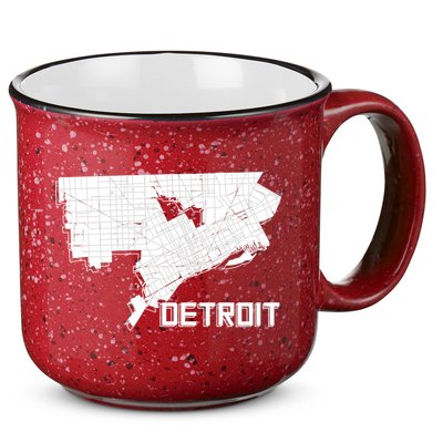 Detroit Illustration Map 15oz Campfire Ceramic Mug
