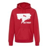 Detroit Illustration Map Premium Hoodie