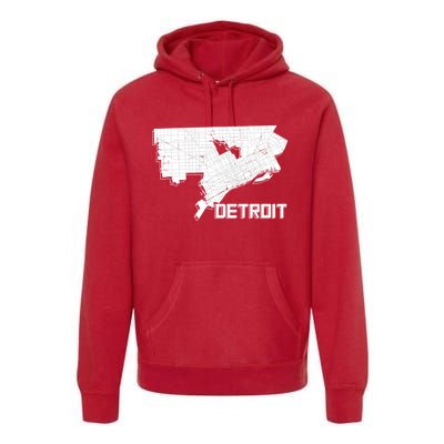 Detroit Illustration Map Premium Hoodie