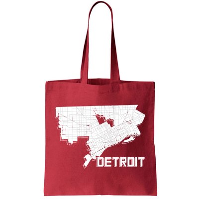 Detroit Illustration Map Tote Bag