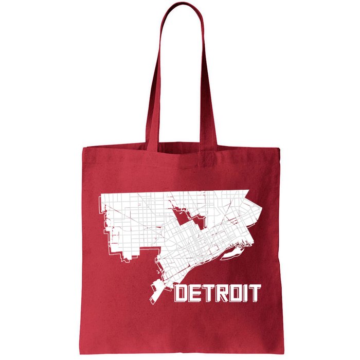 Detroit Illustration Map Tote Bag