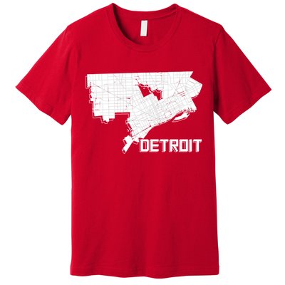 Detroit Illustration Map Premium T-Shirt