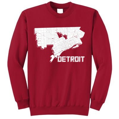 Detroit Illustration Map Tall Sweatshirt