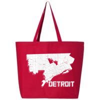 Detroit Illustration Map 25L Jumbo Tote