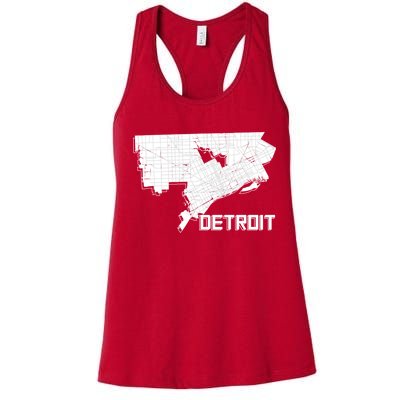 Detroit Illustration Map Women's Racerback Tank