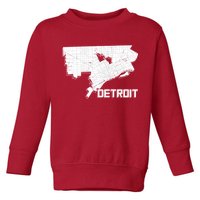 Detroit Illustration Map Toddler Sweatshirt