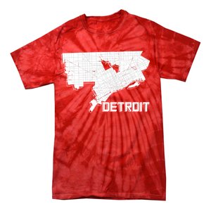 Detroit Illustration Map Tie-Dye T-Shirt